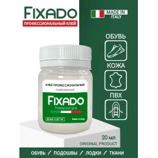 Клей для обуви и подошв, кожи и ПВХ лодок. Водостойкий Прозрачный FIXADO 20мл